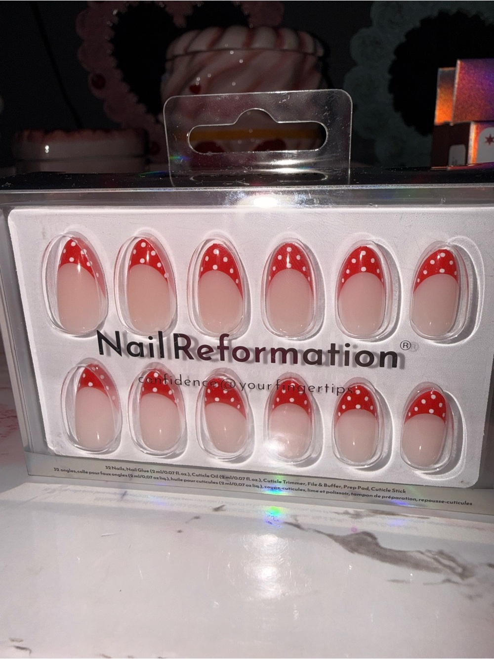 Nail Reformation Red Polka Dot French Tip Press-On Nails